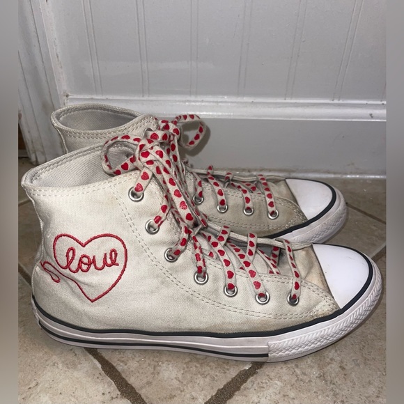 Converse Made With Love High Tops Juniors Size 5 - Picture 6 of 10